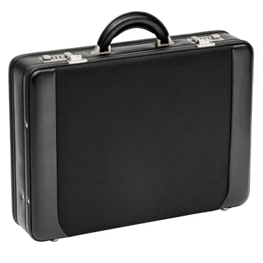 Aktenkoffer Laptopkoffer groß 46 cm Erweiterbar Schwarz