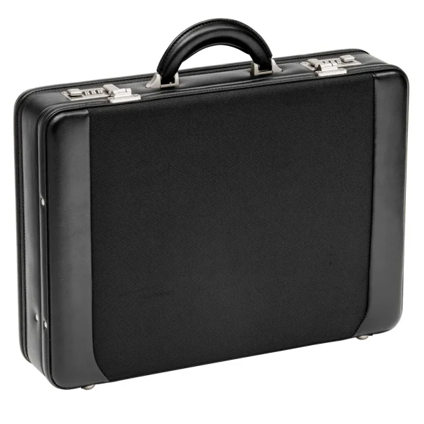 Aktenkoffer Laptopkoffer groß 46 cm Erweiterbar Schwarz